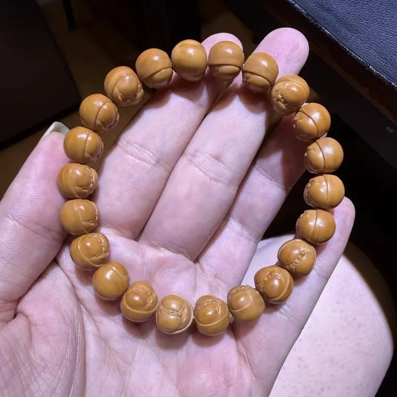 delicates-petites-brioches-a-la-vapeur-en-forme-de-singe-bracelets-artisanaux-en-forme-de-peche-ornements-en-noyer-sculpte-pour-hommes-et-femmes