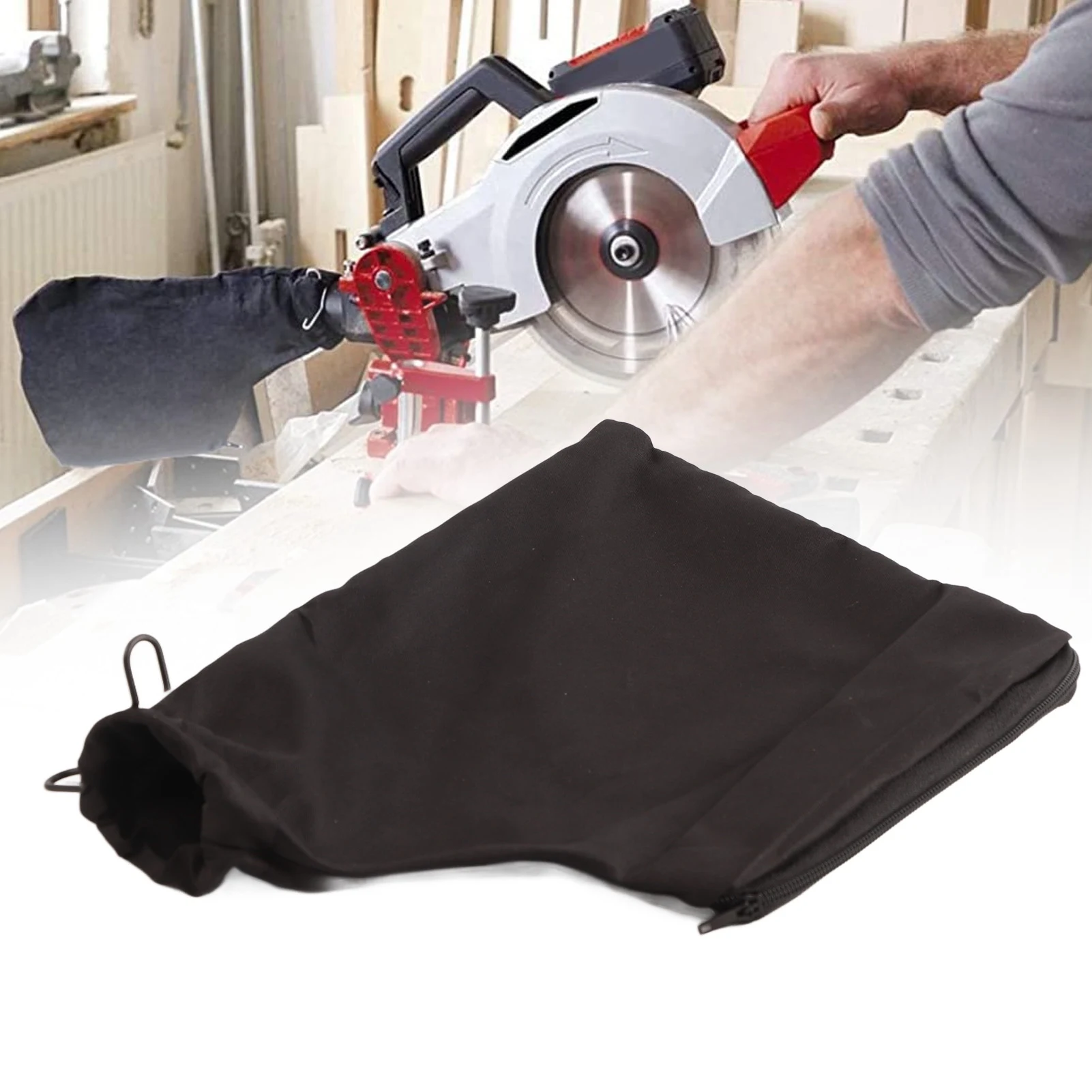 Saw Dust Bag With Zipper Steel Bracket Nylon Internal Dust Collect Pouch For Mitre Saw 255 Model