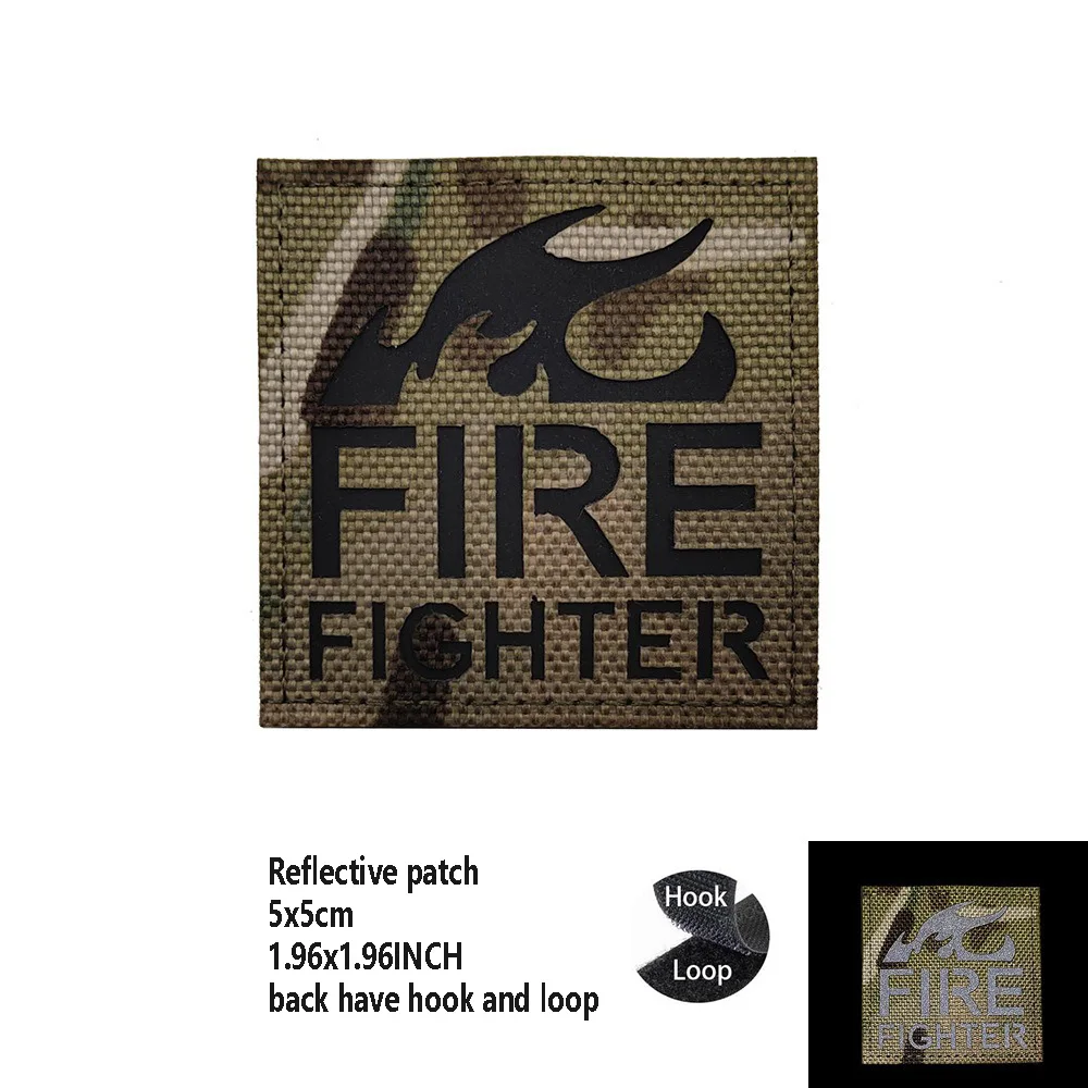 Hot Selling Laser Cut IR Reflective Fire Fighter PVC Magic Armband Glow-in-the-dark Bag Accessory Backpack Patches for Clothing