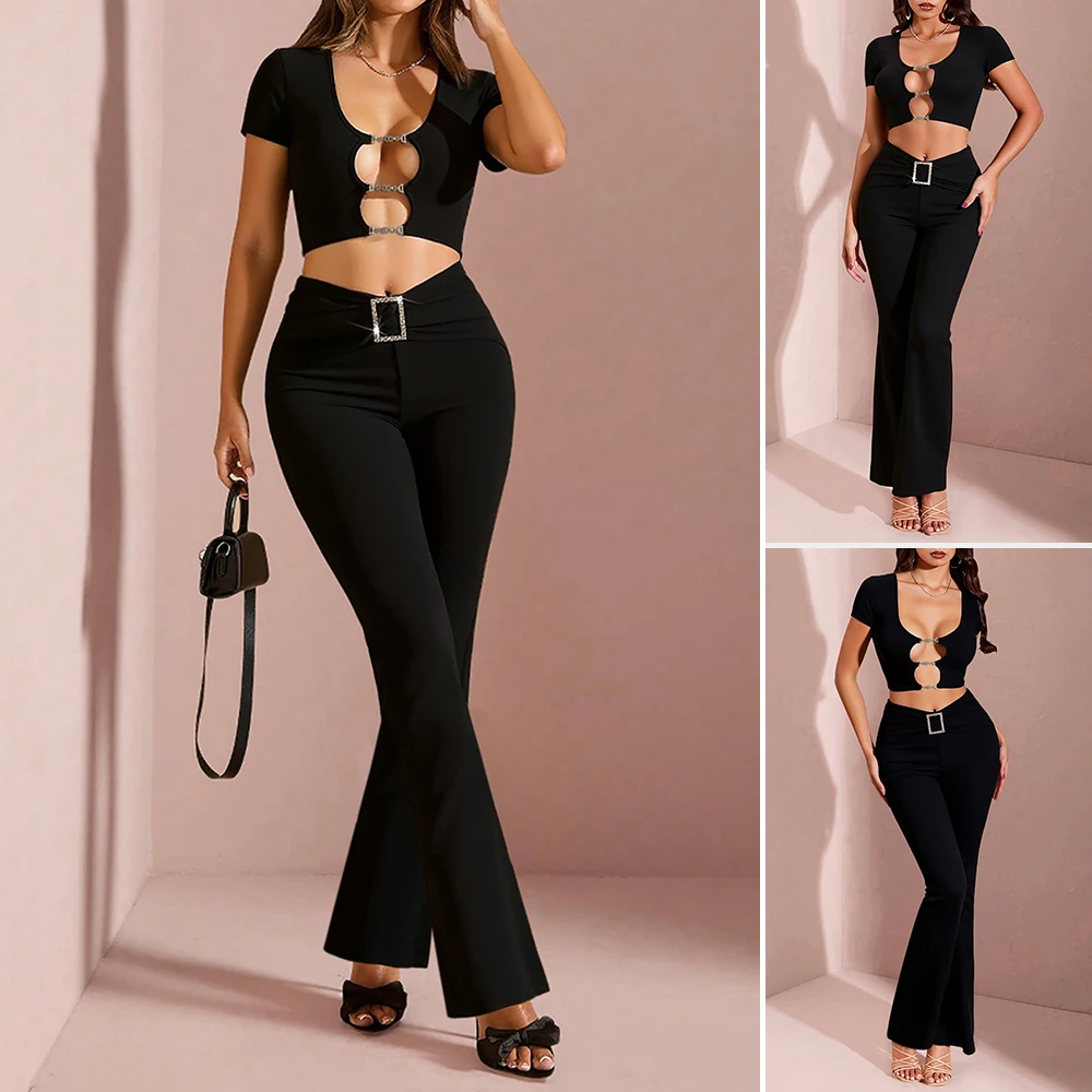 

Mia Muse Boutique с коротким рукавом и квадратным вырезом, высокой талией, макси-юбка, повседневные тонкие комплекты для женщин, летние сексуальные однотонные комплекты с вырезом