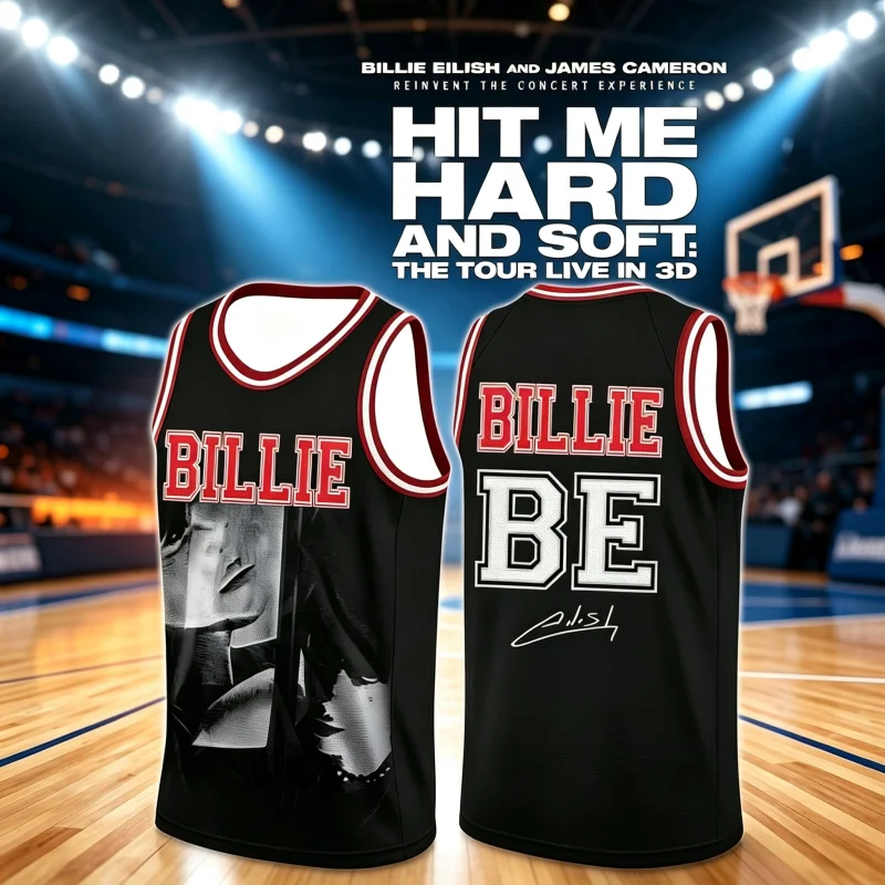 Summer Unisex Basketball Jersey Sports Vest Eilish Hit Me Hard and Soft Tour Breathable Casual Streetwear Top Family Kids Tees