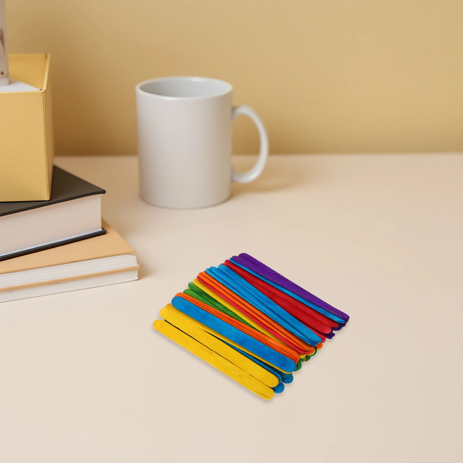 500 個 114x10x2mm カラフルな木製ロリポップスティック クラフト DIY ケーキポップスティック 安全無毒 クリエイティブデザート作り用品