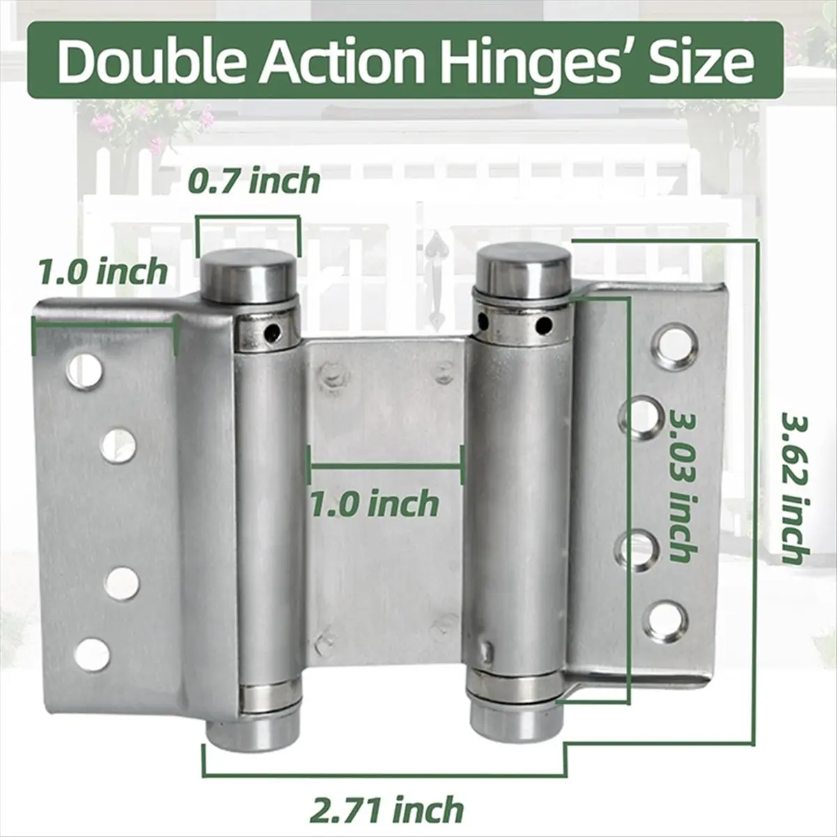 AA1165~3inch Double Action Spring Hinges, Self Closing Door Hinges for Saloon Cafe Pub Swinging Doors, Including Pins 4-Pack B