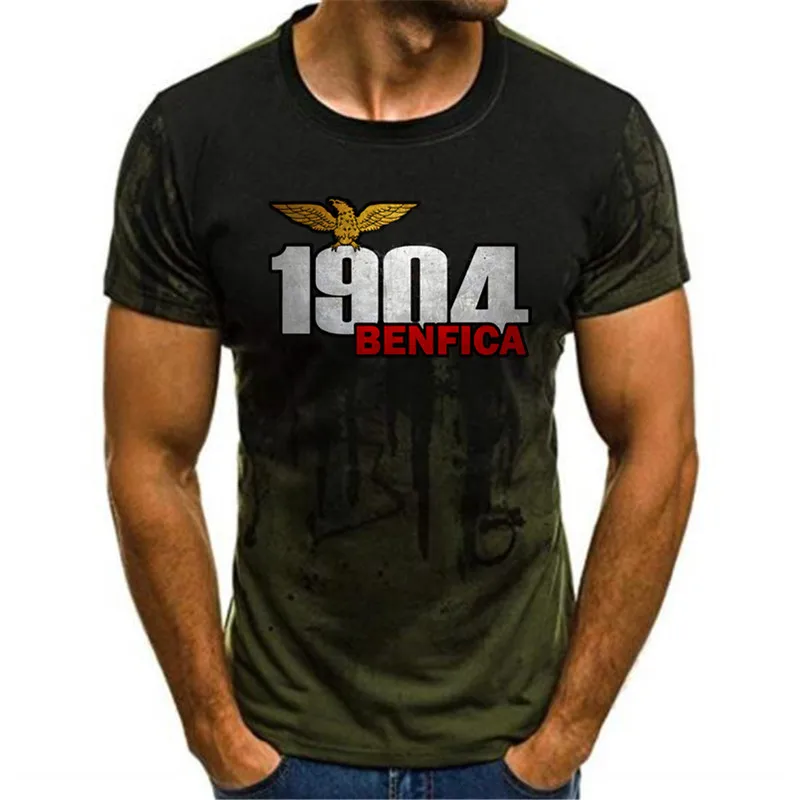 BENFICA Football Club Gradient Men's T-shirt Summer Fashion Sports Quick Drying Extra Large Short sleeved Shirt Loose Casual Top image 4