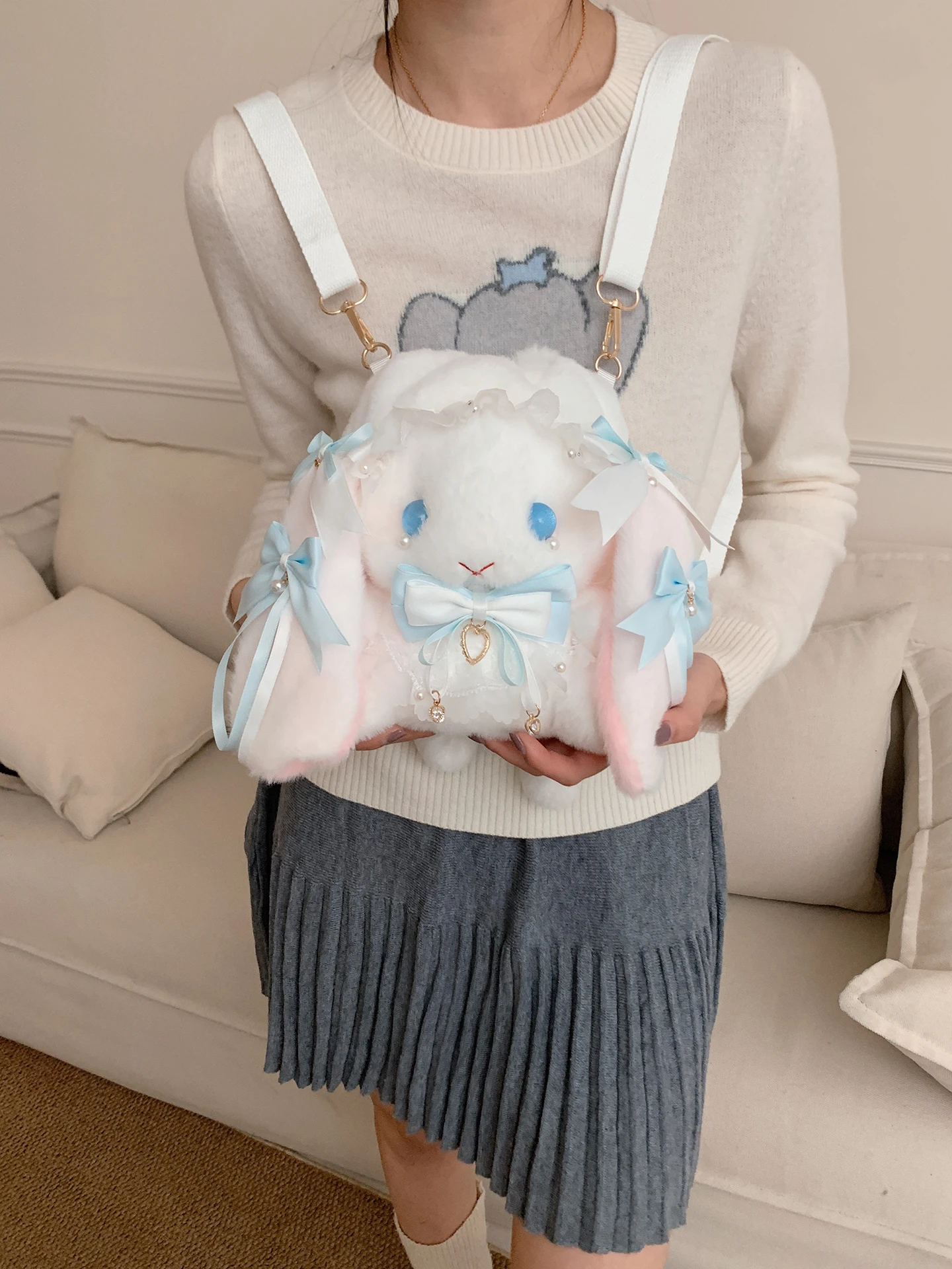 

Cute Rabbit aped Girls Bapa Birthday Gift High Aesthetic Single oulder Crossbody Bag for Girls Children's Daily Use