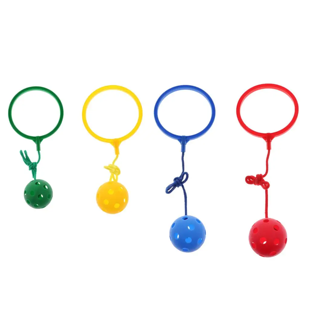 مجموعة مكونة من 4 ألعاب قفز بلاستيكية مع حلقة للكاحل، هدية لعبة التمرين في الهواء الطلق