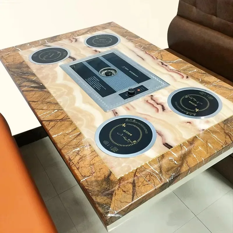 

Electric Table Top BBQ Grill for 5 People Adjustable Height Multi-Function Smokeless Commercial Restaurant Quality