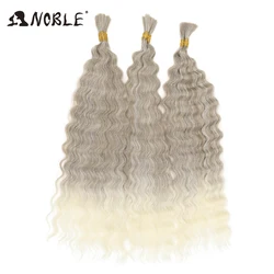 Noble-Extensions de cheveux doux Body Wave en vrac, Tresses synthétiques, Queue de cheval, Cheveux ondulés au crochet, Ombre Orange, 24 po