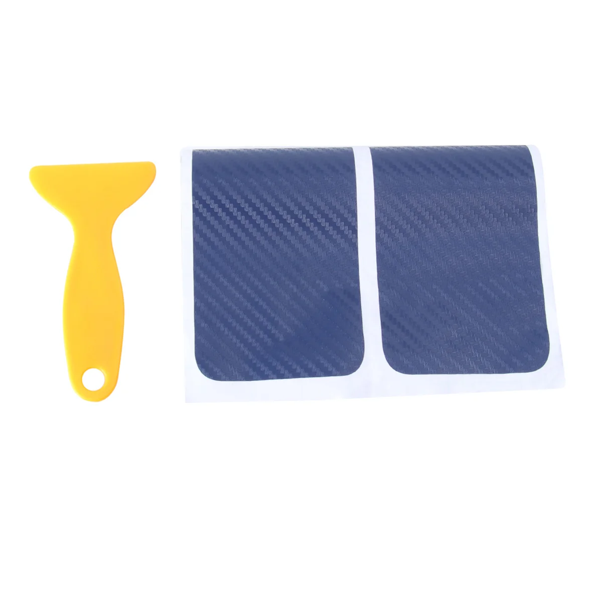

4pcs Carbon Fiber Car Sticker Anti Scratch Decorative Strip Door Bumper Body Protection Universal Fit 3D Texture Blue Auto