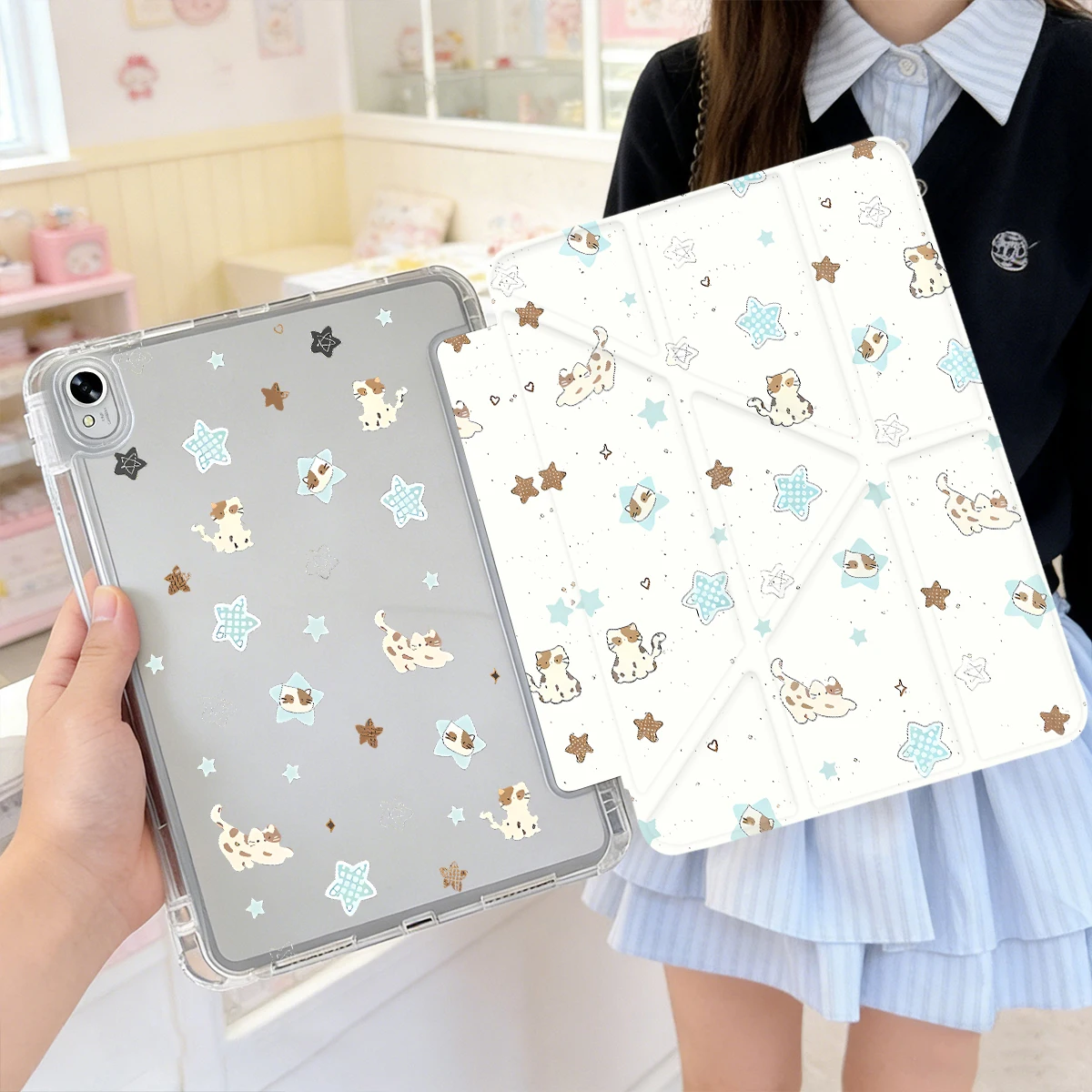 3+Y Fold Case For SamsungS9 S10 Plus 12.4 SamsungS7 11 iPad10.2 7/8/9th iPad 4/5th 10.9 Huawei 11 2021-2023 iPad 11th 2025