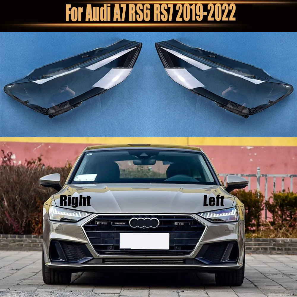 

For Audi A7 RS6 RS7 2019-2022 Headlamp Cover Transparent Headlight Shell Lens Plexiglass Replace Original Lampshade