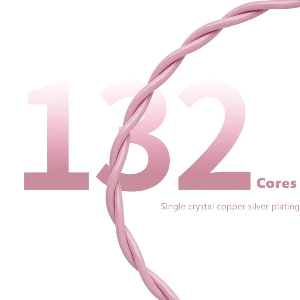 FENGRU Xiao Ying 핑크 이어폰 업그레이드 케이블, 단결정 구리 실버 도금, 2 핀 MMCX N5005, Aria 2 KATO Chu II Zero, 6N