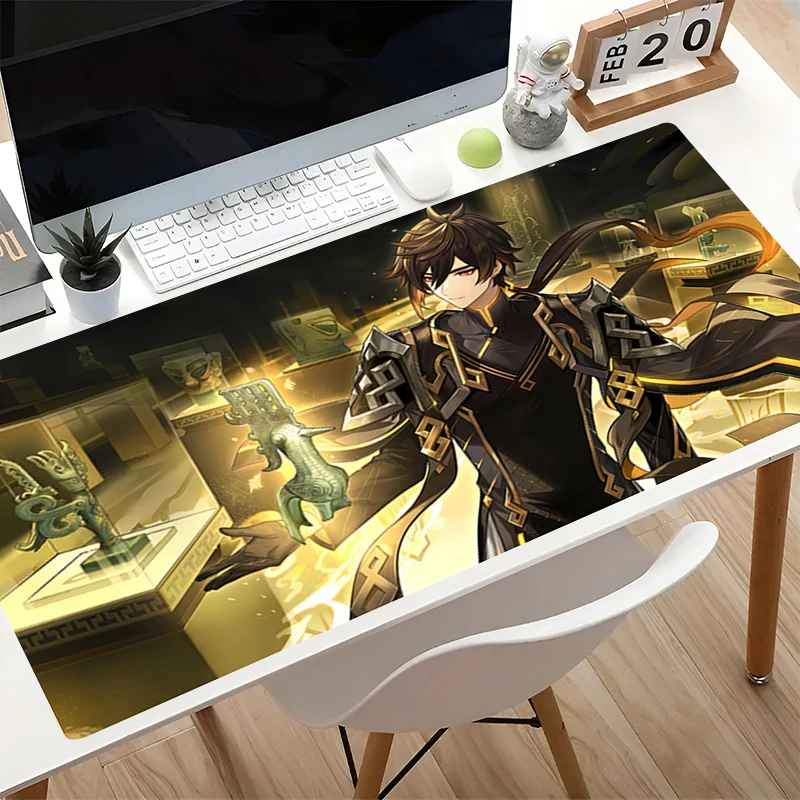 Large Mouse Pad Notebook Gamer Keyboard Mousepad Computer Desk Mat G-genshin Impact Zhongli Gaming Pad Mouse Mats For CS GO LOL
