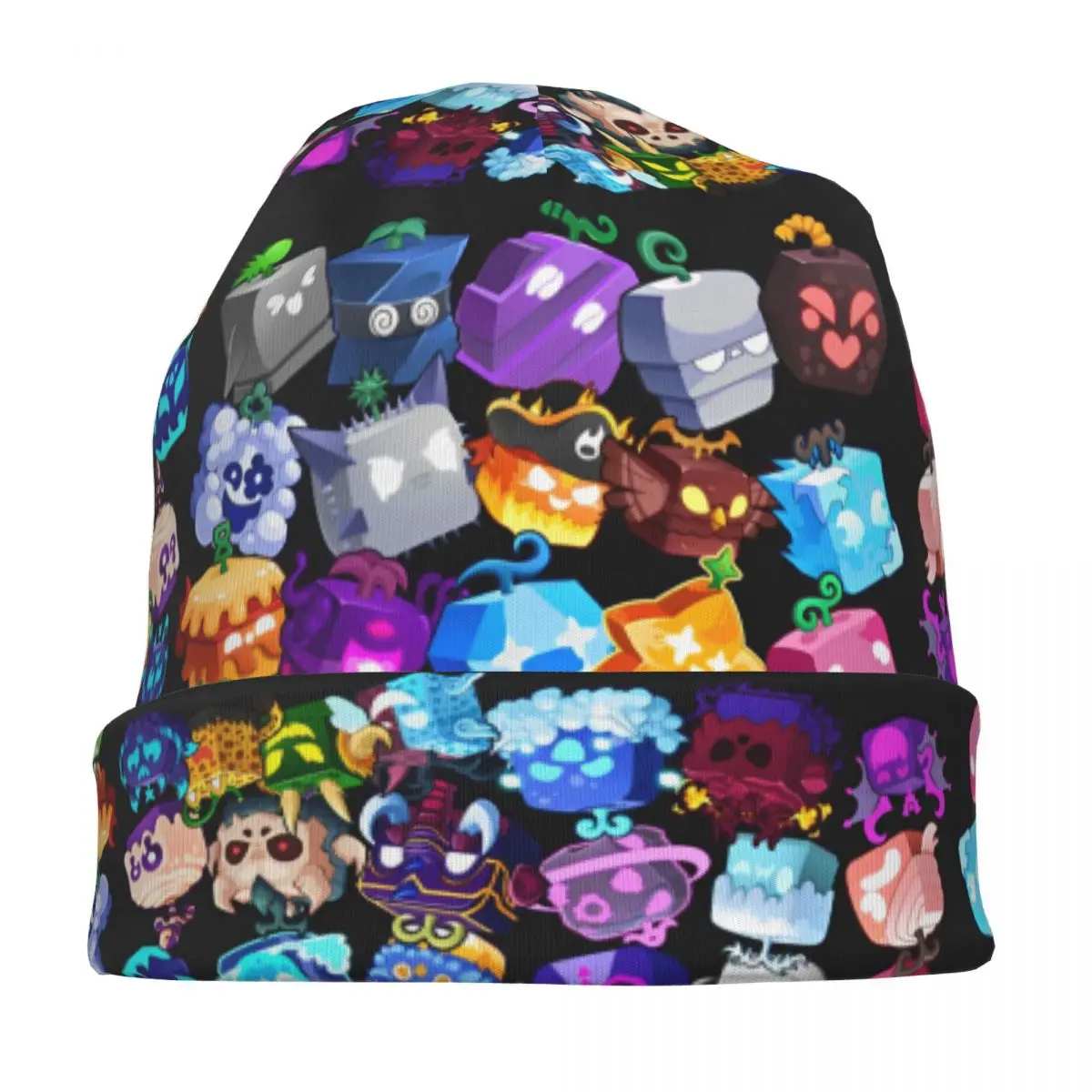 Blox Fruits Gaming Game Caps عارضة الكبار في الهواء الطلق Skullies Beanies القبعات الربيع الدافئة ذات الاستخدام المزدوج بونيه قبعة