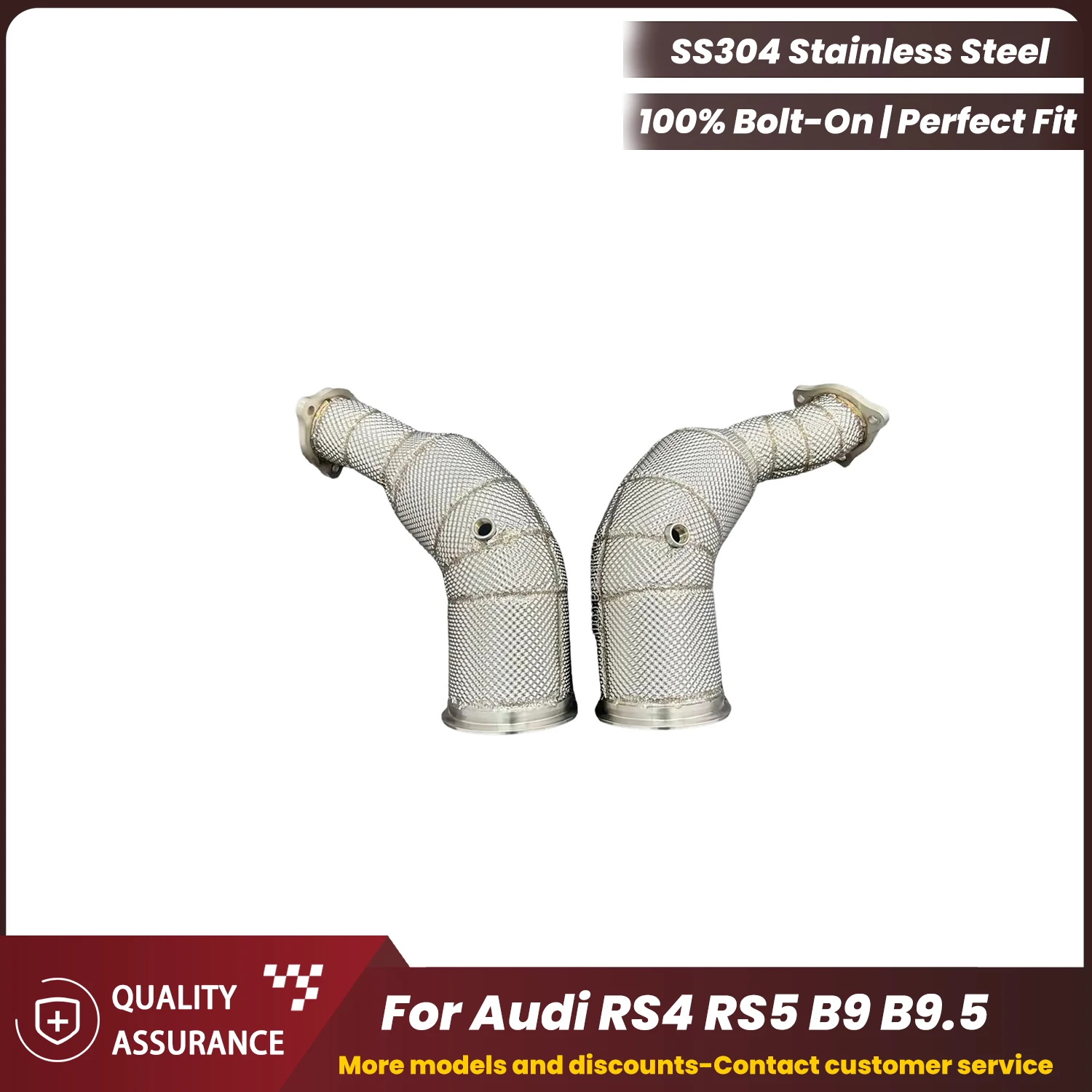 

ECCF Sports Downpipe With Heat Shield For Audi RS4 RS5 B9 B9.5 Aggressive Exhaust Sound High Flow Performance Upgrade