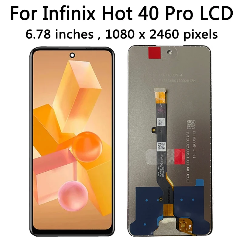 6.78“Inch Hot 40pro Display With Frame For Infinix Hot 40 Pro 40Pro X6837 LCD Display Touch Screen Digitizer Assembly