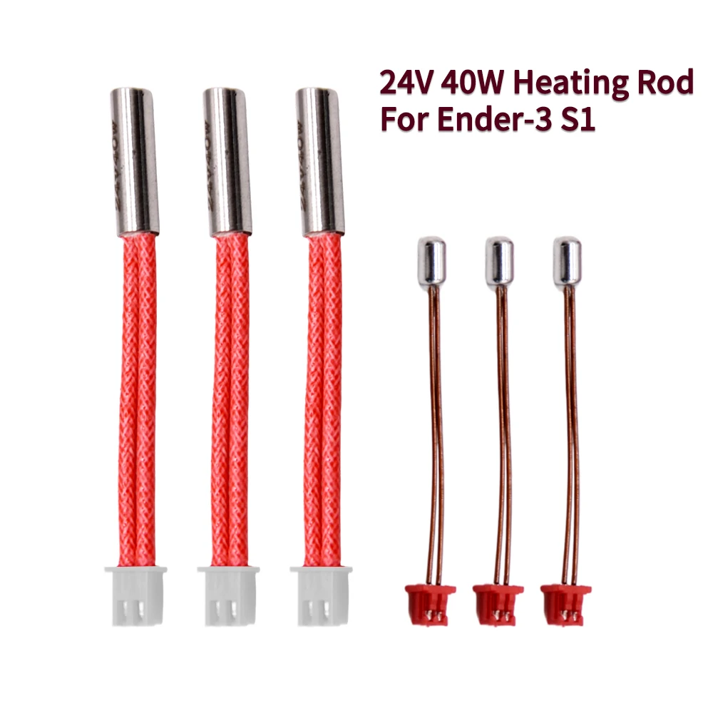 

24V 40W Cartridge Heater High Temperature 300°C NTC100K Thermistor Heating Rod for Sprite Extruder Ender 3 S1 3D Printer Parts