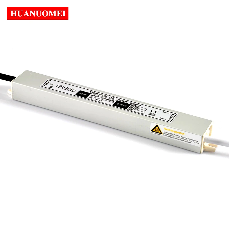 

30W 12 Volt Power Supply Unit Waterproof LED Driver IP67 DC12V Aluminum AC 110V 220V to 12V Lighting Transformer Module Strips