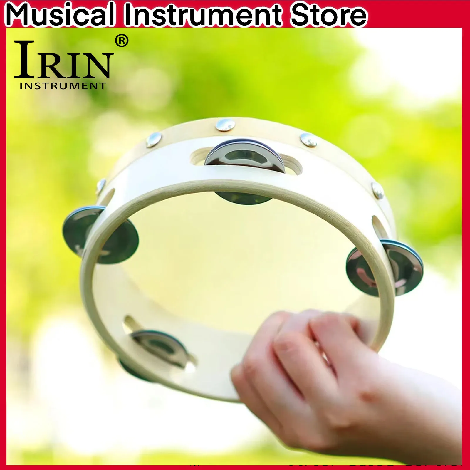 

3 шт. 6/8/10 дюймов бубен деревянный колокольчик барабан ручной барабан Orff ударный музыкальный инструмент детская музыкальная просветительская часть