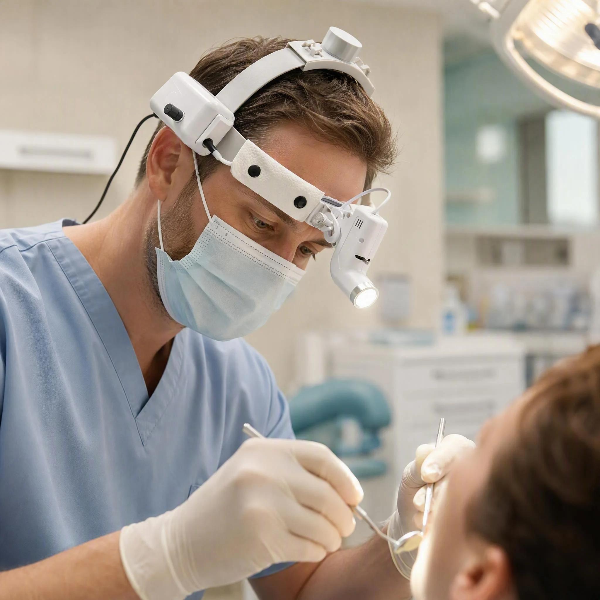 5W Dental LED Head Light Lamp For Binocular Loupes Brightness Spot Ajustable Dental Lab Headlamp Surgical Headlight