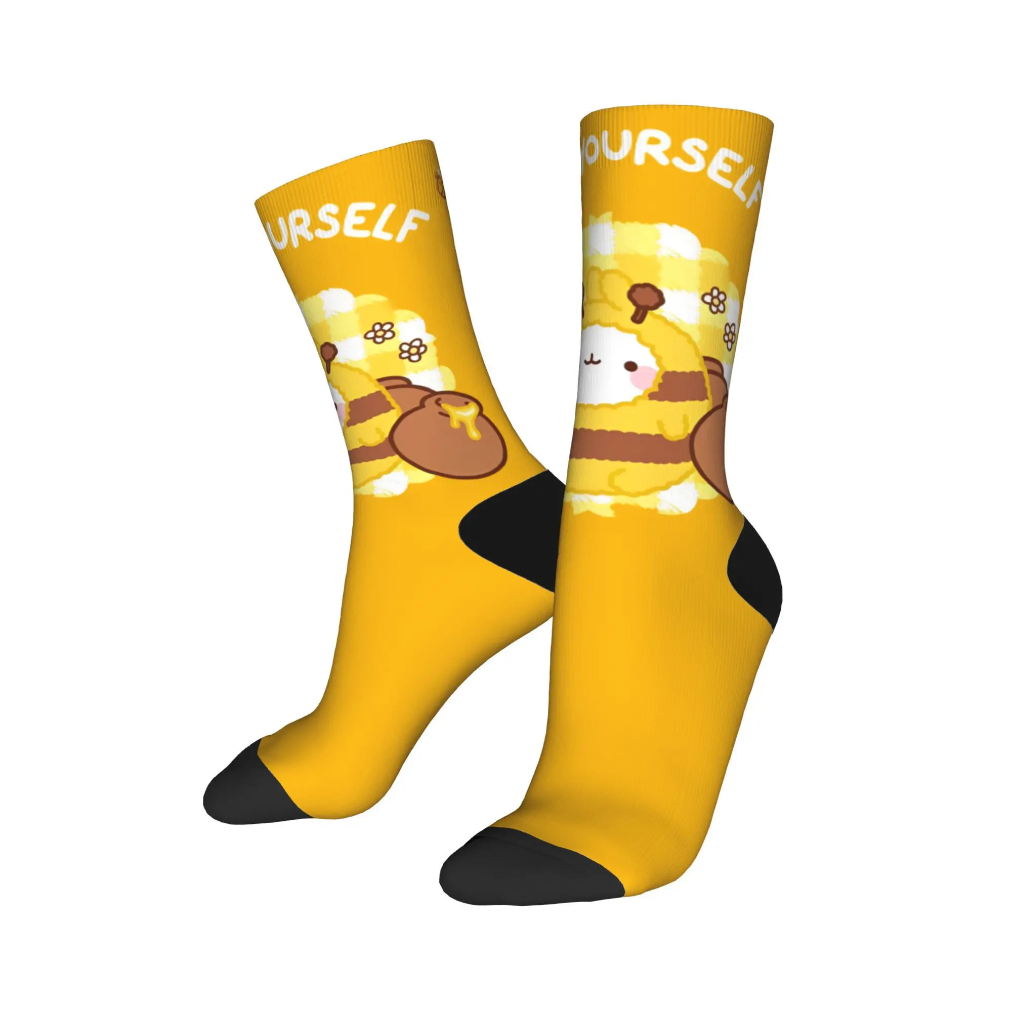 

M-Molangs Bee Yourself Socks Men Women Polyester Fashion Socks Novelty Spring Summer Autumn Winter Middle Tube Socks Gift,