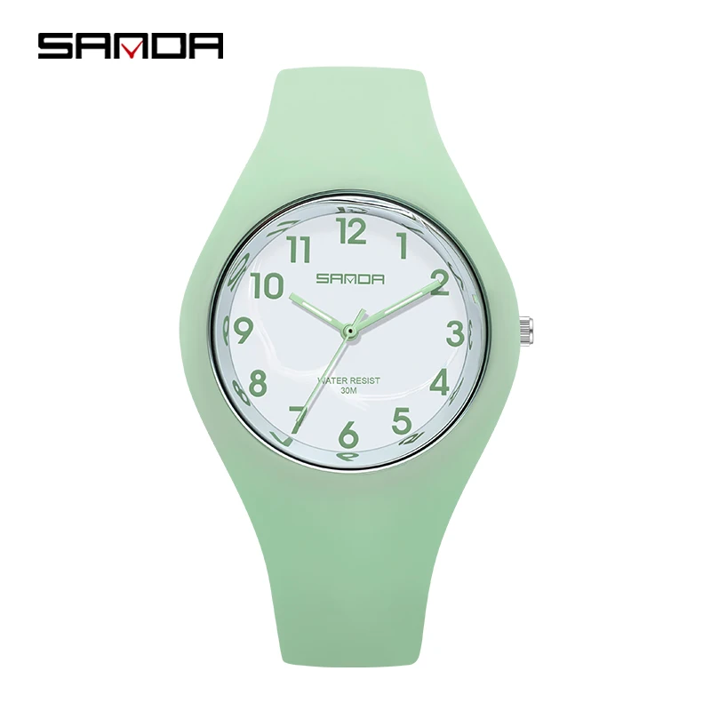 Watches For Women Quartz Wristwatches Ladies Watch Fashion Matcha Green Cherry Blossom Pink Waterproof Swimming Luminous Hands