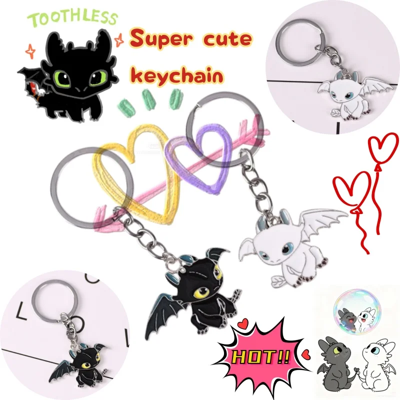 

Dragon Taming Master Toothless Pendant Keychain Couple Cute Cartoon Male and Female Students Valentine's Day Gift Keyring