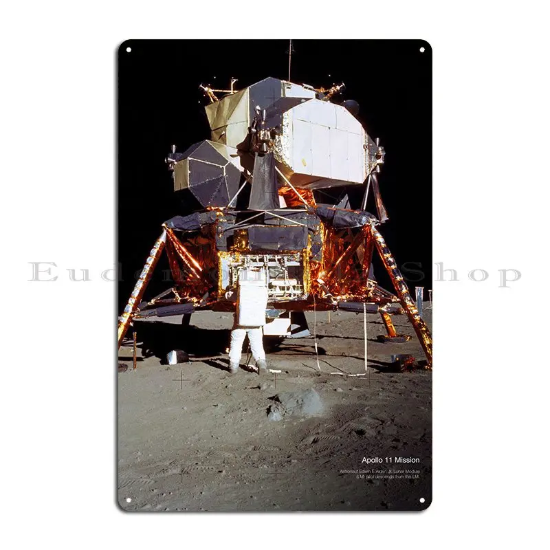 Apollo 11 Lunar Module Metal Sign Classic Mural Custom Character Decoration Tin Sign Poster