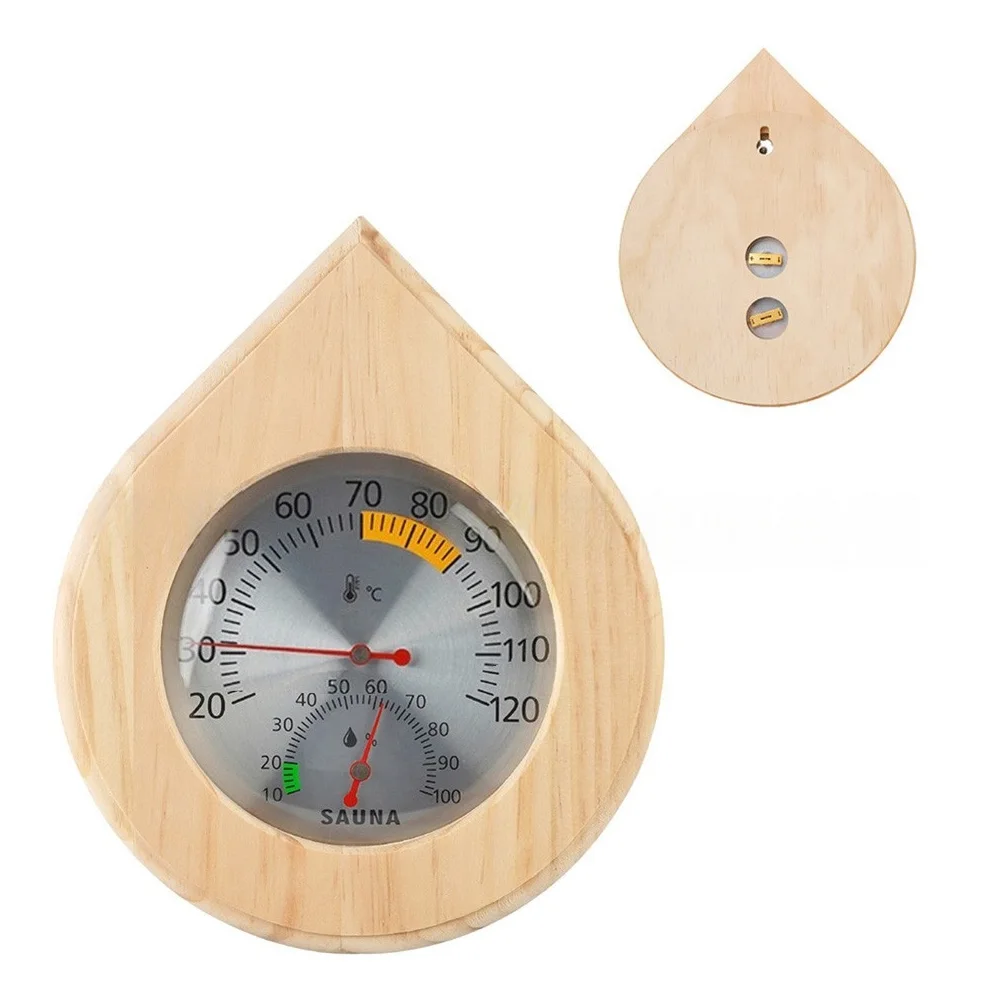 

Настенный гигротермограф для сауны для отслеживания температуры и влажности в помещении, созданный для прочных материалов из дерева и меди