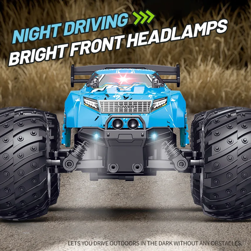 

New High-Speed Off-Road Car with Long Battery Life, Front Headlight, Drift and Tail-Swerving, Big Foot Remote Control Car Toy