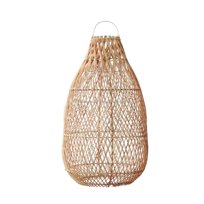 

Asian wicker lampshade ceiling chandelier rattan bamboo lampshade frame wooden antique modern