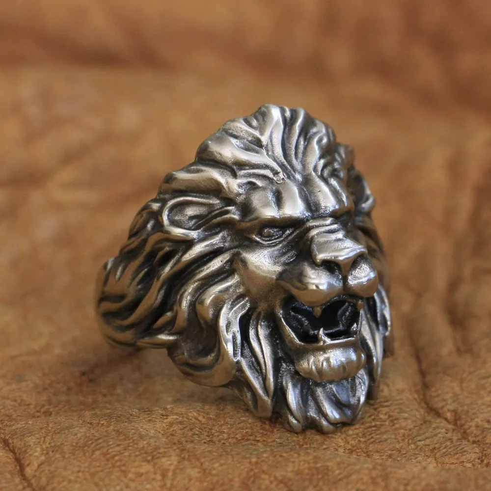 

King of Lion Cupronickel Ring Biker Rock Punk Jewelry CP191 US Size 7~15