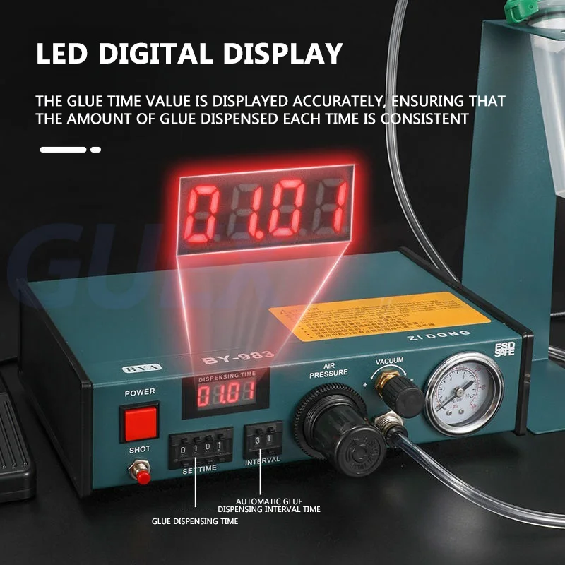 شبه تلقائي الغراء موزع توزيع آلة إيبوكسي الراتنج شبه تلقائي السائل الغراء حقن آلة دليل موزع دواسة للغراء / المذيب / اللاصق / المواد الكيميائية / الطلاء / معجون لحام #2