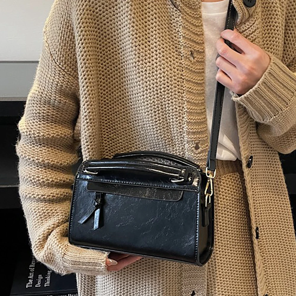 لامعة بو عالية الجودة حقيبة كروسبودي المرأة ساحة سستة الملمس كل مباراة تنوعا حقيبة ساع حقائب اليد التنقل اليومي #4