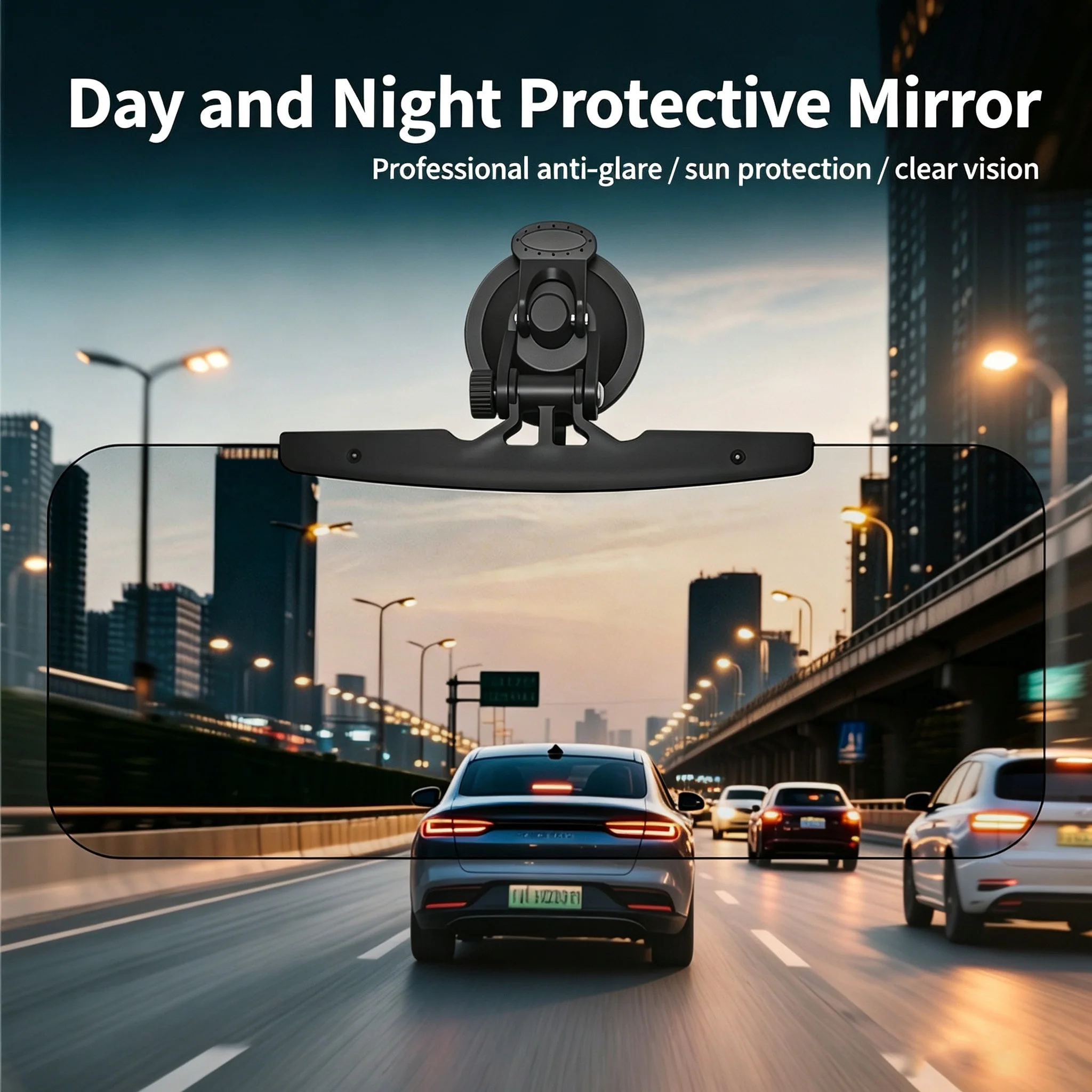 New Dual Purpose Car Sun Visor - Day & Night Anti Glare Visor Extender with Night Driving Shield & UV Protection for SUVs Trucks