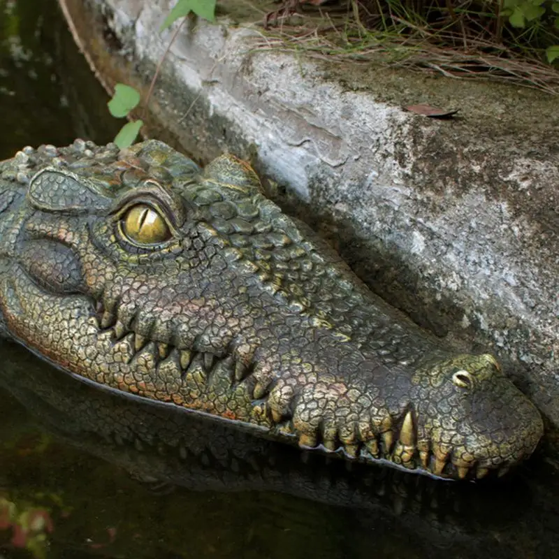 

Floating Crocodile Head Water Decoy Realistic Animal Alligator Head Ornaments Courtyard Pond Park Pool Crocodile Head Decor