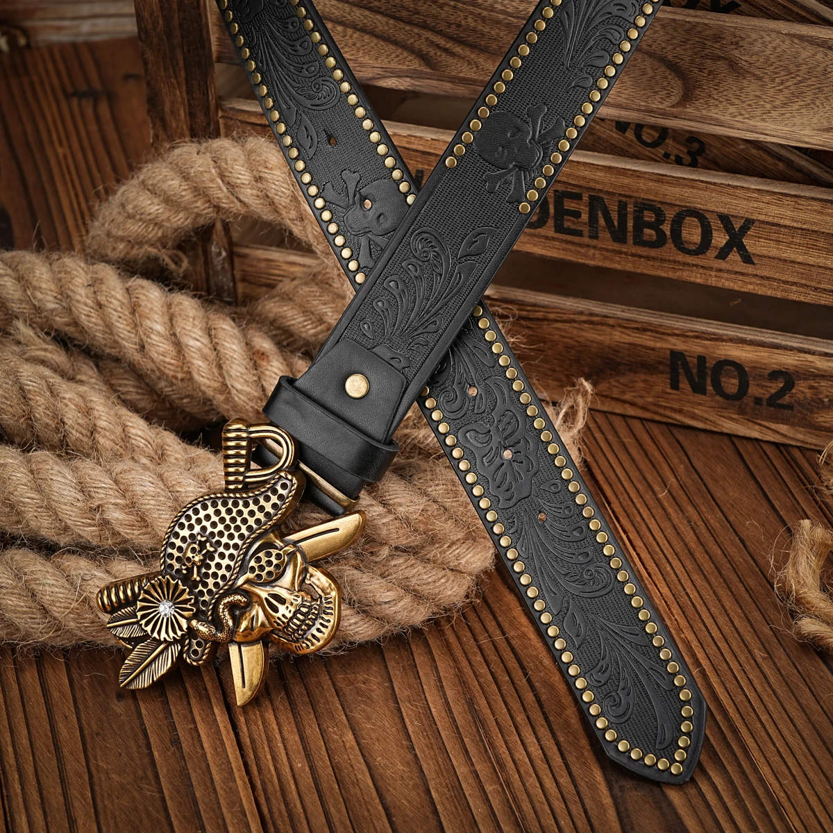 남녀공용 카우보이 PU 가죽 벨트, 빈티지 말 벨트, 청바지용 꽃 각인 버클 벨트