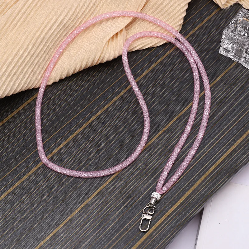 Hot Sale New Long Rhinestone Mesh Rope Neck Mobile Phone Case Keychain Lanyard Anti-drop Chain Jewelry Pendant Pendant