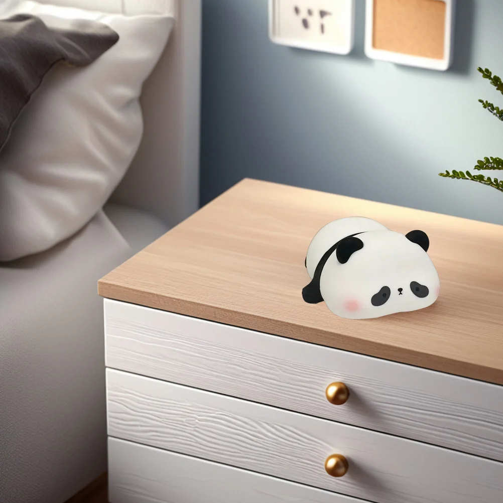 1 قطعة الباندا سيليكون ضوء الليل قابلة للشحن Led التحكم باللمس قابل للتعديل سطوع أباجورة لغرفة الحضانة