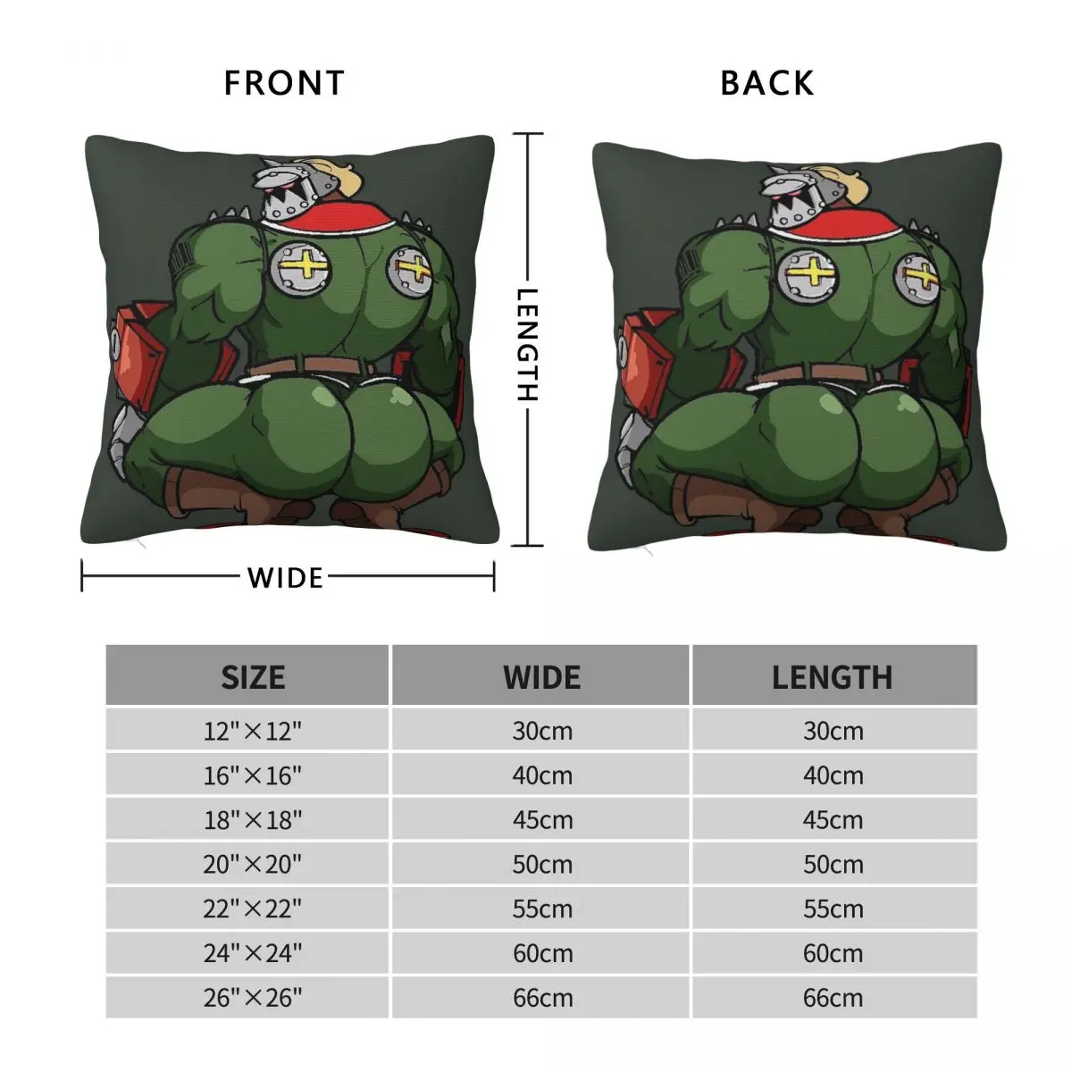 Guilty Gear Potemkin Culo Square Pillowcase Polyester Linen Velvet Pattern Zip Decorative Home Cushion Cover