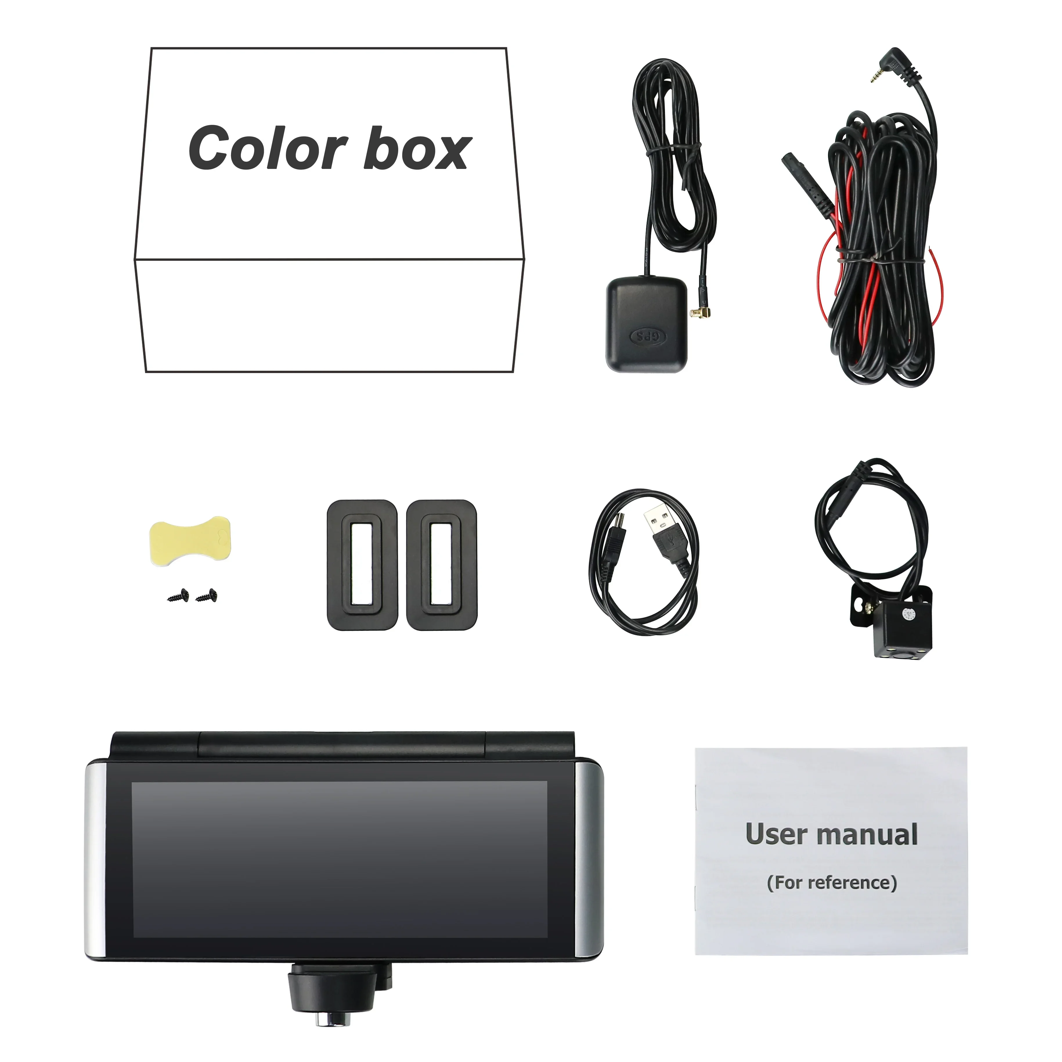 GPS-Navigation + 1080P + Rückfahrkamera + FM-Radio + Radardetektor + Auto-DVR mit WLAN