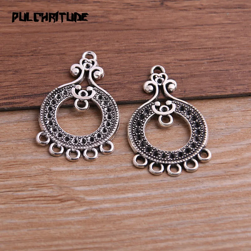 PULCHRITUDE 10pcs 22*36mm Two Color Zinc Alloy Vintage Hollow Bottle Connectors Pendants Jewelry Making DIY Handmade Craft