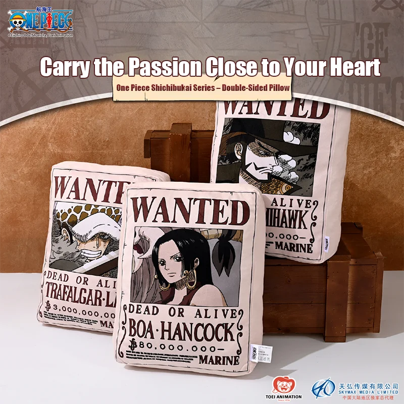 1 almohada oficial auténtica de la serie One Piece Wanted Poster, esponjosa y rellena, ideal para uso doméstico y para regalar.