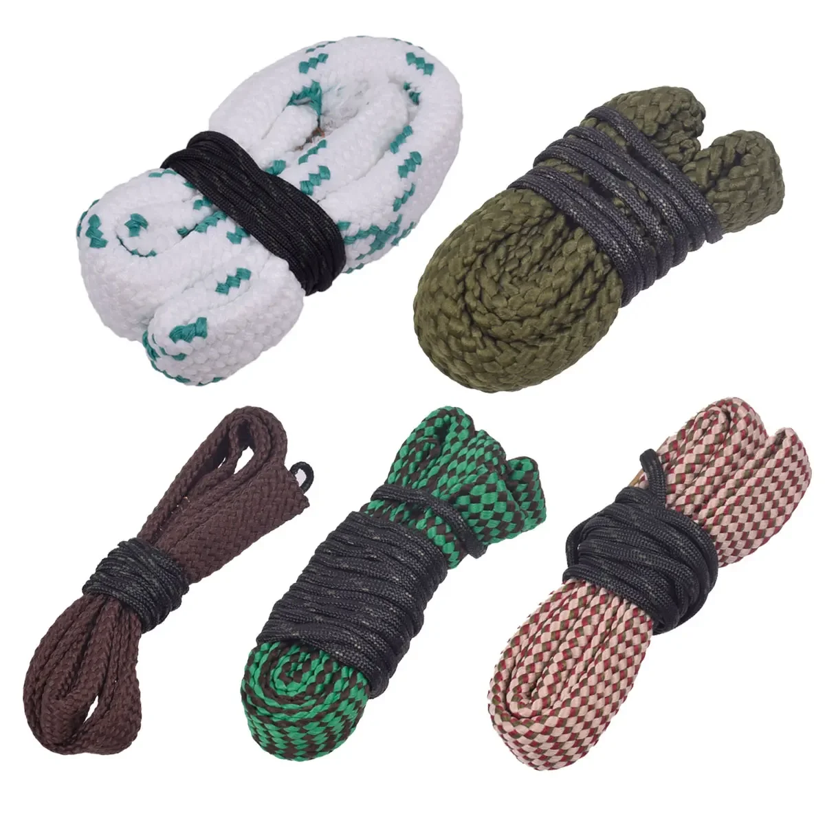 3PCS 12GA 9mm Gun Barrel Wipe Cleaning Snake Rope .22 Cal.223 5.56mm .308 7.62mm Rifle Cleaning Brush Kit Rifle Barrel Calibre