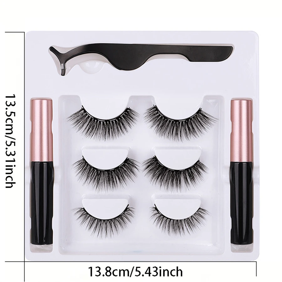 R1: El termo "Eyeliner" debe traducirse como delineador de ojos. Lápiz delineador de ojos magnético, 3 pares de pestañas postizas, volumen y rizo, larga duración.