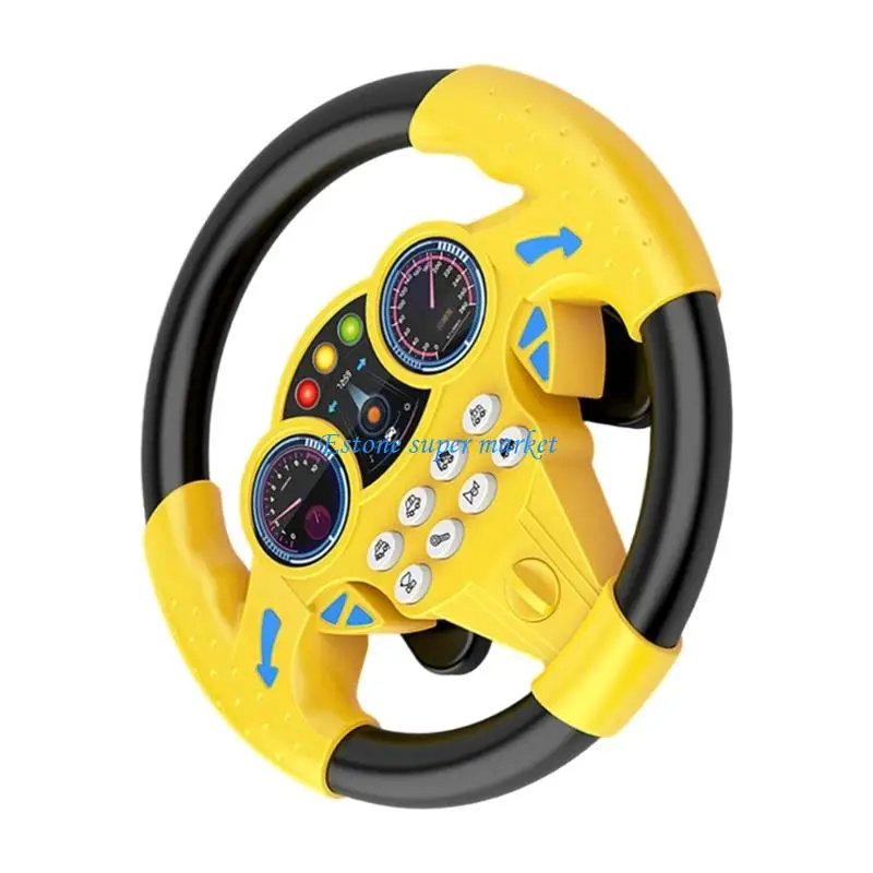 090B Simulated Driving Steering Wheel Toy with Sound for Little Car Enthusiasts Over Age 3 Early Learning