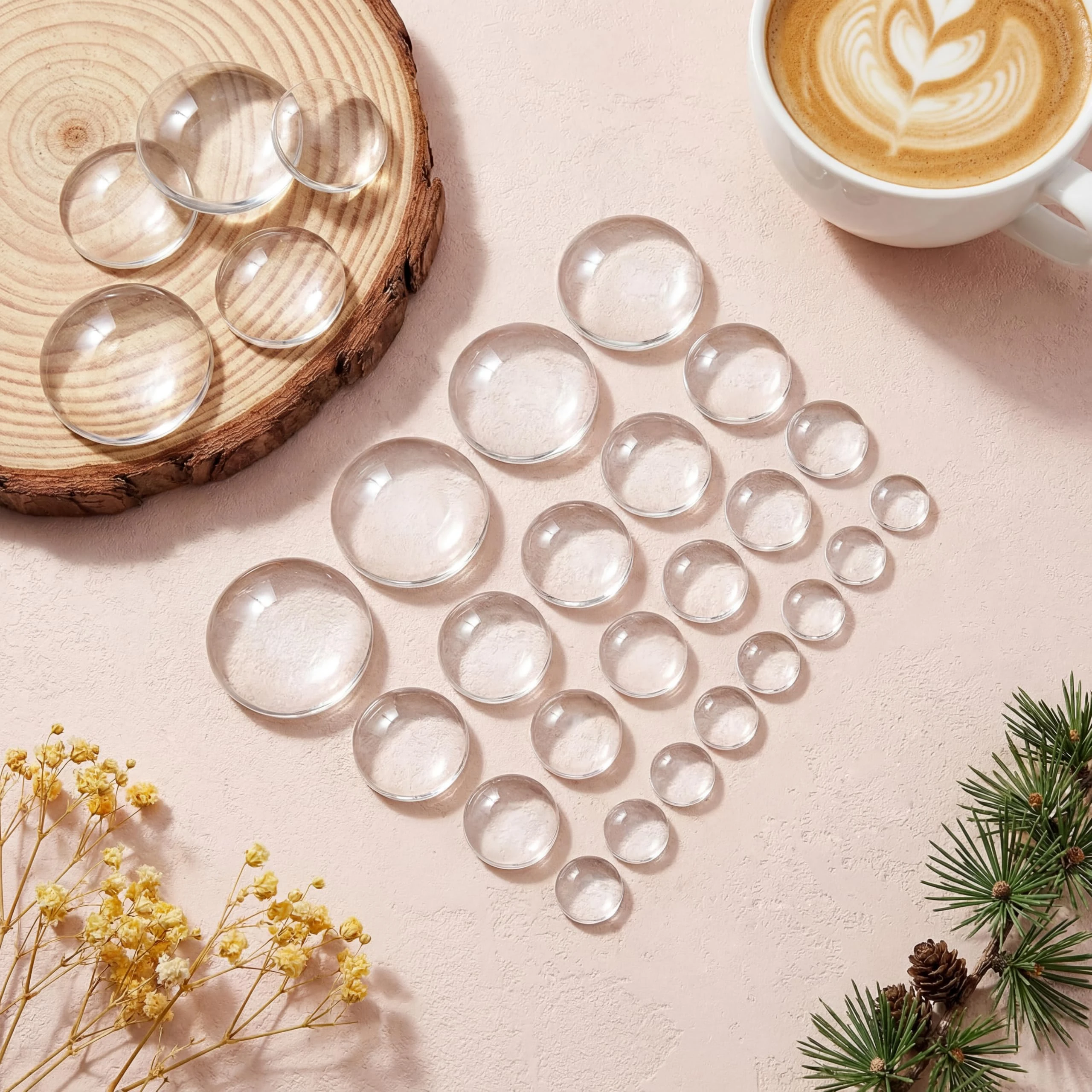 6-50mm Runde Klare Glaskuppel-Cabochons, Nicht Kalibriert, für Schmuckherstellung, Foto-Cameo-Anhänger, Halsketten, DIY-Bastelarbeiten – Detail 4