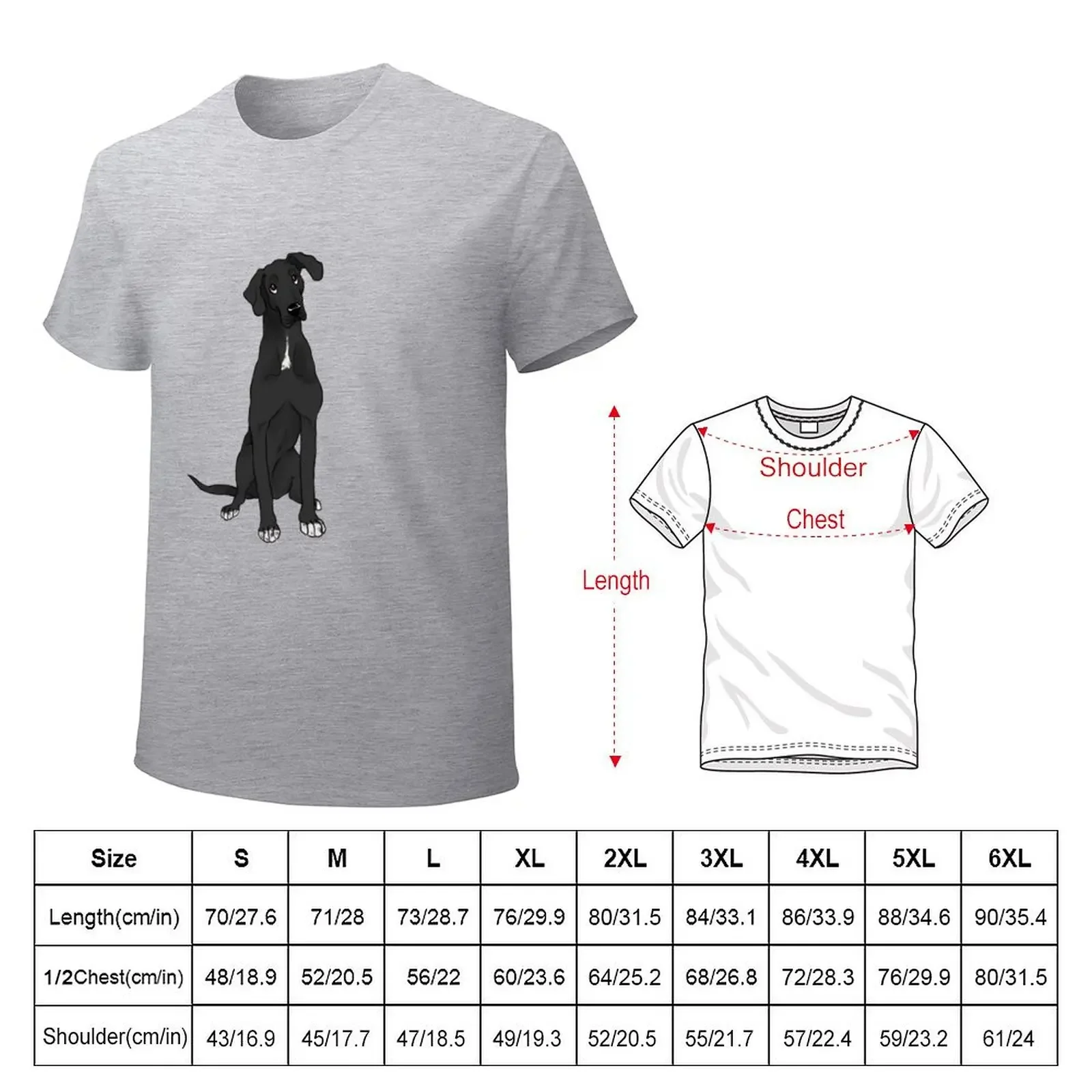 Black Great Dane T-Shirt oversized t shirt blanks basketball graphic tees anime t shirts mens funny t shirts