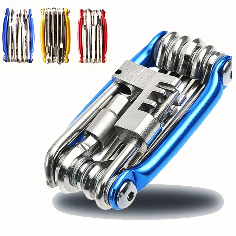 Bike Tools 15 In 1 Bicycle Repairing Set Bike Repair Tool Kit Wrench Screwdriver Chain Carbon steel bicycle Multifunction Tool