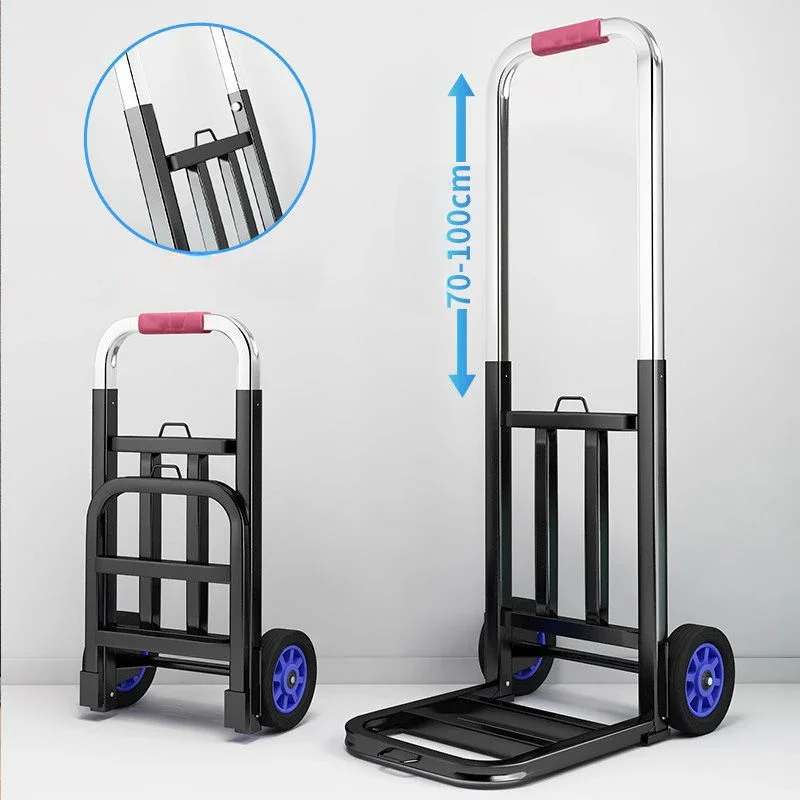 Folding Hand Truck,Load-Bearing Dolly Cart & Luggage Cart for Moving, Small Weight and Solid Compact for Shopping Trave Office